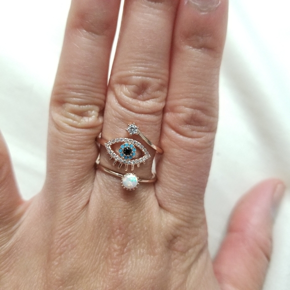 🔥HP🔥NEW HAMZA EVIL EYE RING - Picture 7 of 9